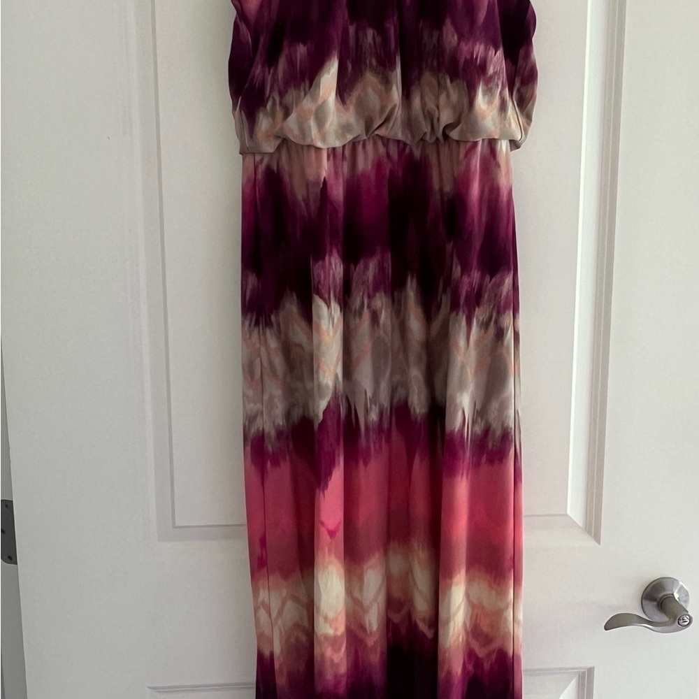 Elegant Multicolor Tie-Dye Maxi Dress